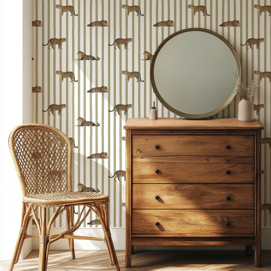 Bella - Eclectic Jaguar Striped Wallpaper