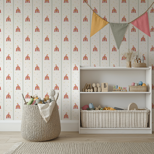 Hallie - Circus Tent Patterned Wallpaper