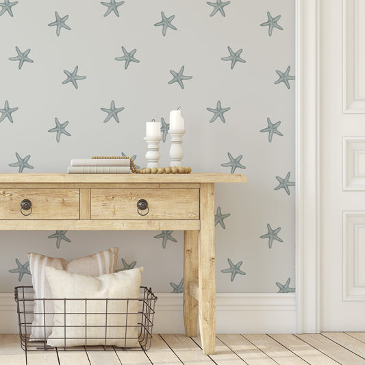 Sheila - Textured Coastal Starfish Wallpaper