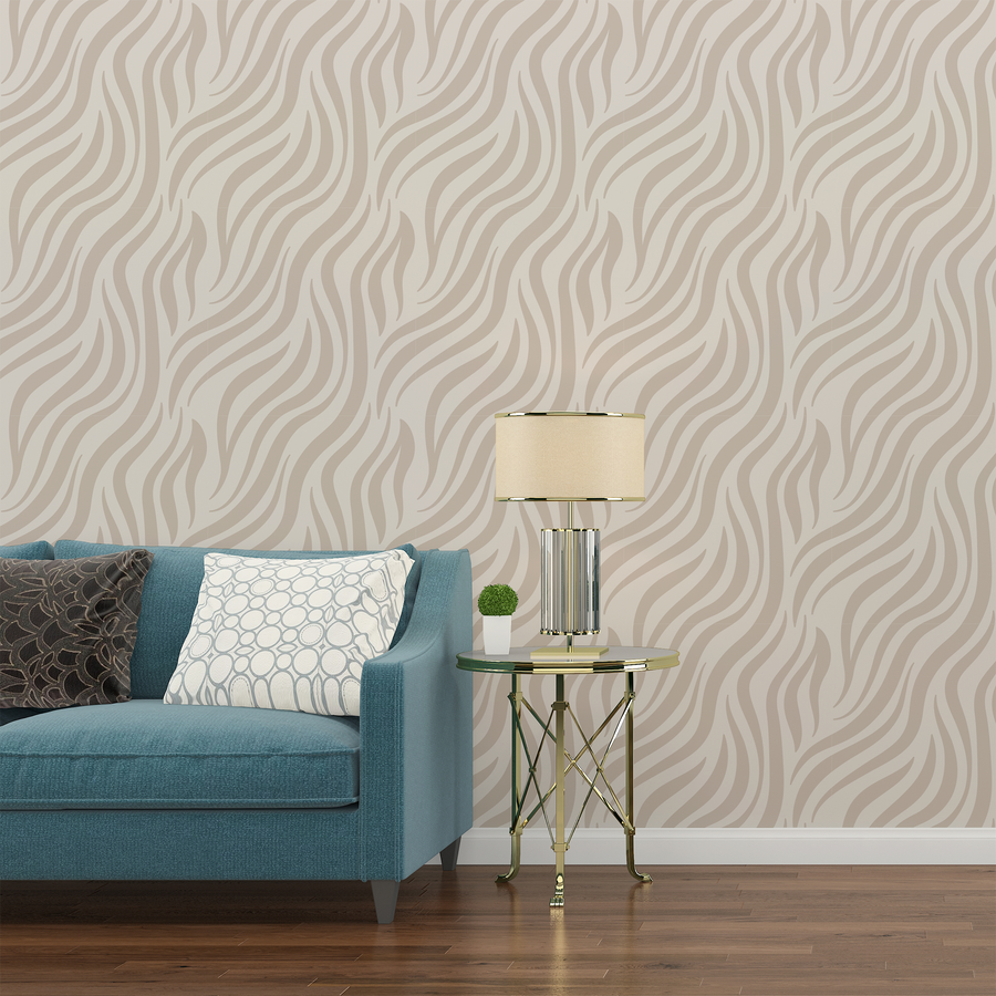 Marty - Stripey Zebra Print Wallpaper