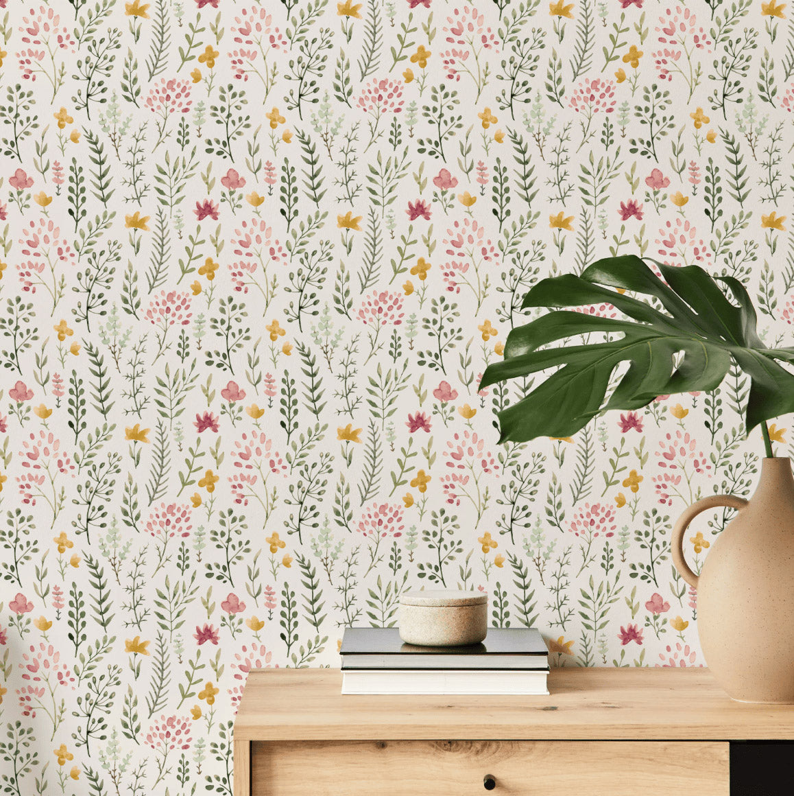 Mini Rosanna - Mini Watercolor Flower and Plants Wallpaper