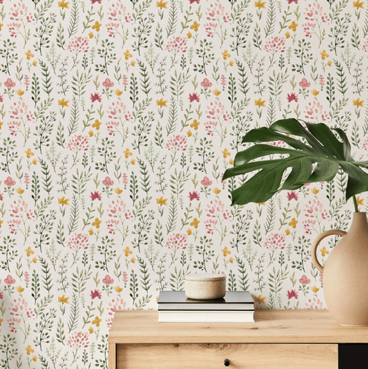 Mini Rosanna - Mini Watercolor Flower and Plants Wallpaper