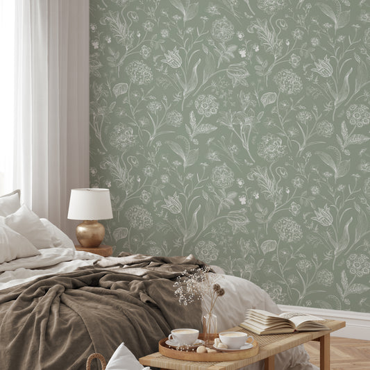 Priscilla in Neutral Bedroom with side table and lamp
