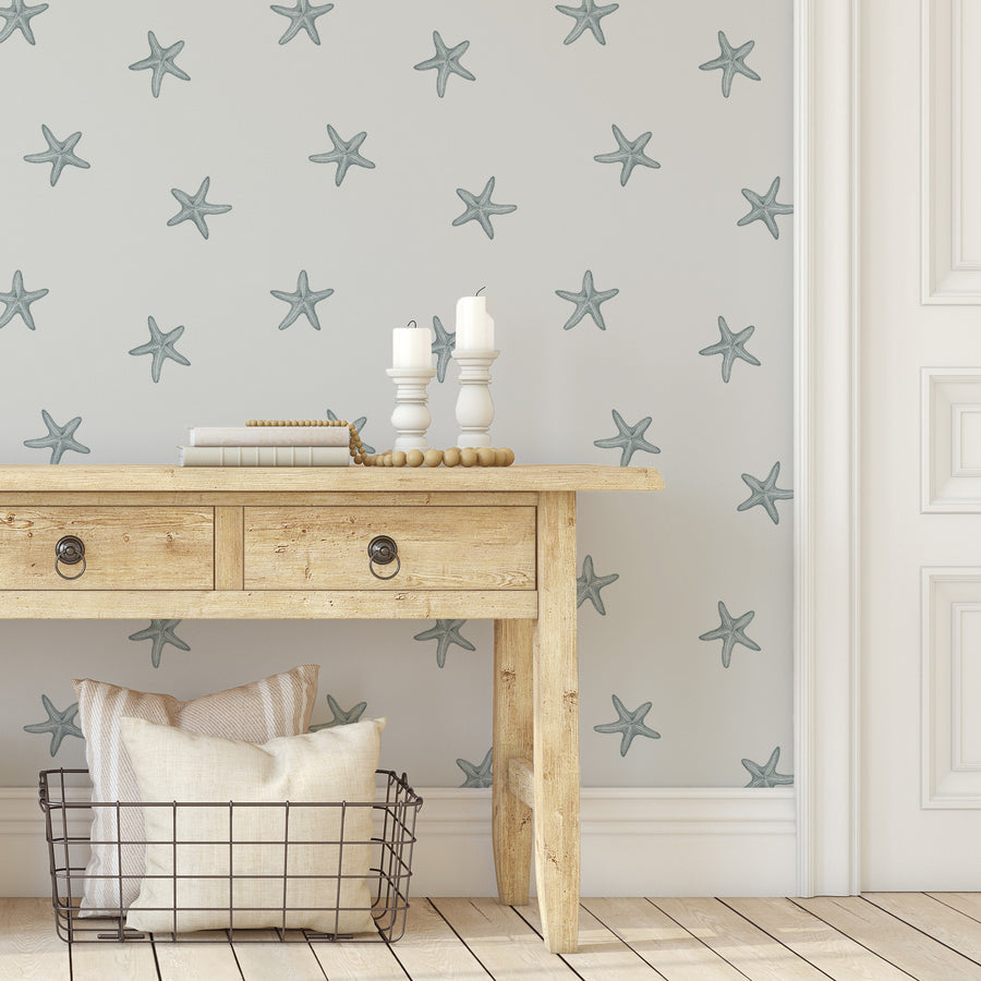 Sheila - Textured Coastal Starfish Wallpaper