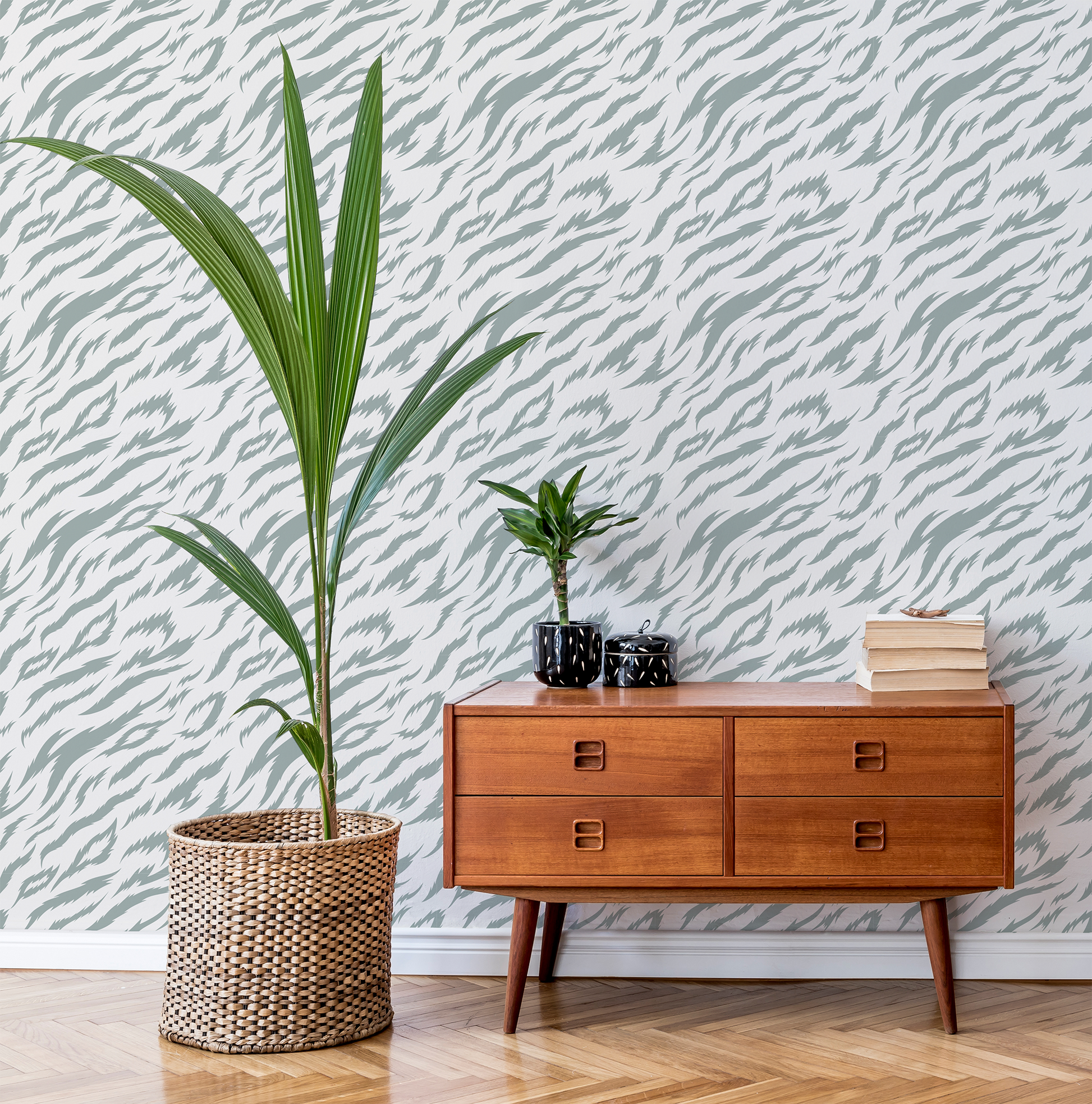 Juno - Tiger Striped Print Wallpaper