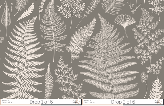 Wallpaper design showing the pre-matched labelled panels for easy installation.